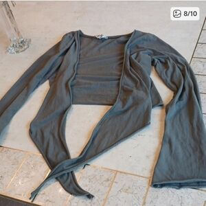 Vintage women's tie front,cropped  top, brand- HARD*TAIL, sz M,